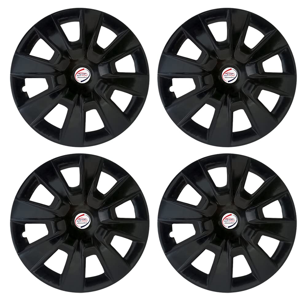 Auto Pearl - Premium 14" inch | Set of 4 Pcs | Press Type Hubcap Wheel Cover Replacements for OEM Steel Wheels ABS with Retention Ring | - for - All Car | Black