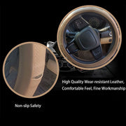 Ring Type Car Steering Wheel Cover Universal Genuine PU Non-Slip Natural Rubber Well Padded Grip Breathable Leatherite
