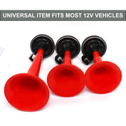 3-Pipe Air Pressure Horn Compact Twin Ton Air Horn compatible with All Cars