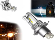 V3 LED Headlight Bulbs Hi/Low Beam Fits for Vehicle H4, 2600LM, 6000K, 45W Compatible with All Bike (Pack of 1)