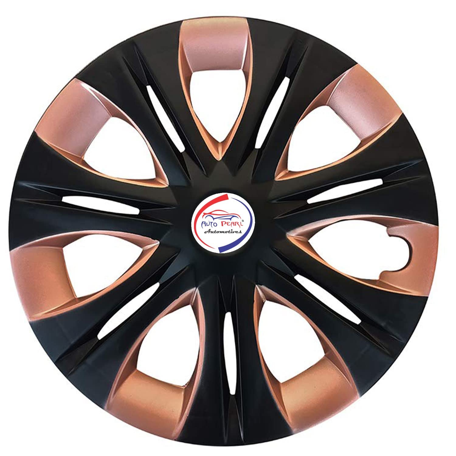 Auto Pearl - Premium 12" inch | Set of 4 Pcs | Press Type Hubcap Wheel Cover Replacements for OEM Steel Wheels| High Grade ABS with Retention Ring | - For - AllCar| Black Copper