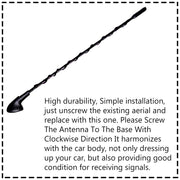Auto Pearl - Vehicle Roof Mount Rubber Antenna Mast Flexible Car Antenna with Anti-Theft Design and Car Wash Safe - Black