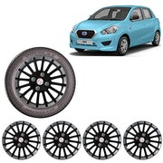 Auto Pearl - Car Full Wheel Cover Caps Black and Silver 13 Inches Press Type For - Datsun Go