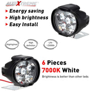 Imported 6 LED Fog Light Waterproof Pod Driving Spot Head Lamp for Cars and Motorcycle | 10W, White Light (Pack of 2))