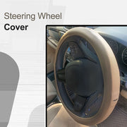 Ring Type Car Steering Wheel Cover Universal Genuine PU Non-Slip Natural Rubber Well Padded Grip Breathable Leatherite