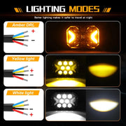 Auto Pearl Auxiliary Light, 5X7 Inch LED Work Spot Arrow Light DRL Driving Fog Off-Road, White, Yellow Color lights compatible with All Car