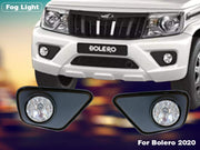 Car Fog Lamp Lights Set of 4 Pcs (Left+Right) - 1 Set Fog Lamps + 1 Set Plastic Cover Compatible with- Bolero 2020