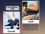 Auto Pearl ComfiRest Memory Foam Armrest Cushion for Car | Universal Arm Support Extender | Height-Enhancing Armrest Pad | Breathable Velvet with Dual Mobile Pockets (White Seam)