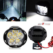 Imported 6 LED Fog Light Waterproof Pod Driving Spot Head Lamp for Cars and Motorcycle | 10W, White Light (Pack of 2))