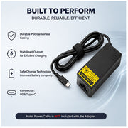 45W 20V 2.25A USB Type-C Universal Laptop Charger for All USB-C PD Laptops
