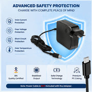 45W 20V 2.25A USB Type-C Wall Charger for All USB-C PD Laptops