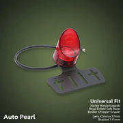 Auto Pearl Universal LED Motorcycle Tail Brake Light Rear Stop Lamp with Number Plate Bracket for Harley, Honda, Kawasaki, Royal Enfield, Cafe Racer, Bobber, Chopper & Cruiser Bikes