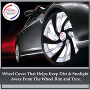 R14 Press Type Hubcap Eagle Wheel Cover Replacements for OEM Steel Wheels Polypropylene Material with Retention Ring | Set of 4 Pcs