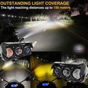 Auto Pearl Motorcycle 3-Projector Lens Driving Lights Yellow/White LED Spot light 20W Dual Color Mode Fog Lights (Pack of 1)
