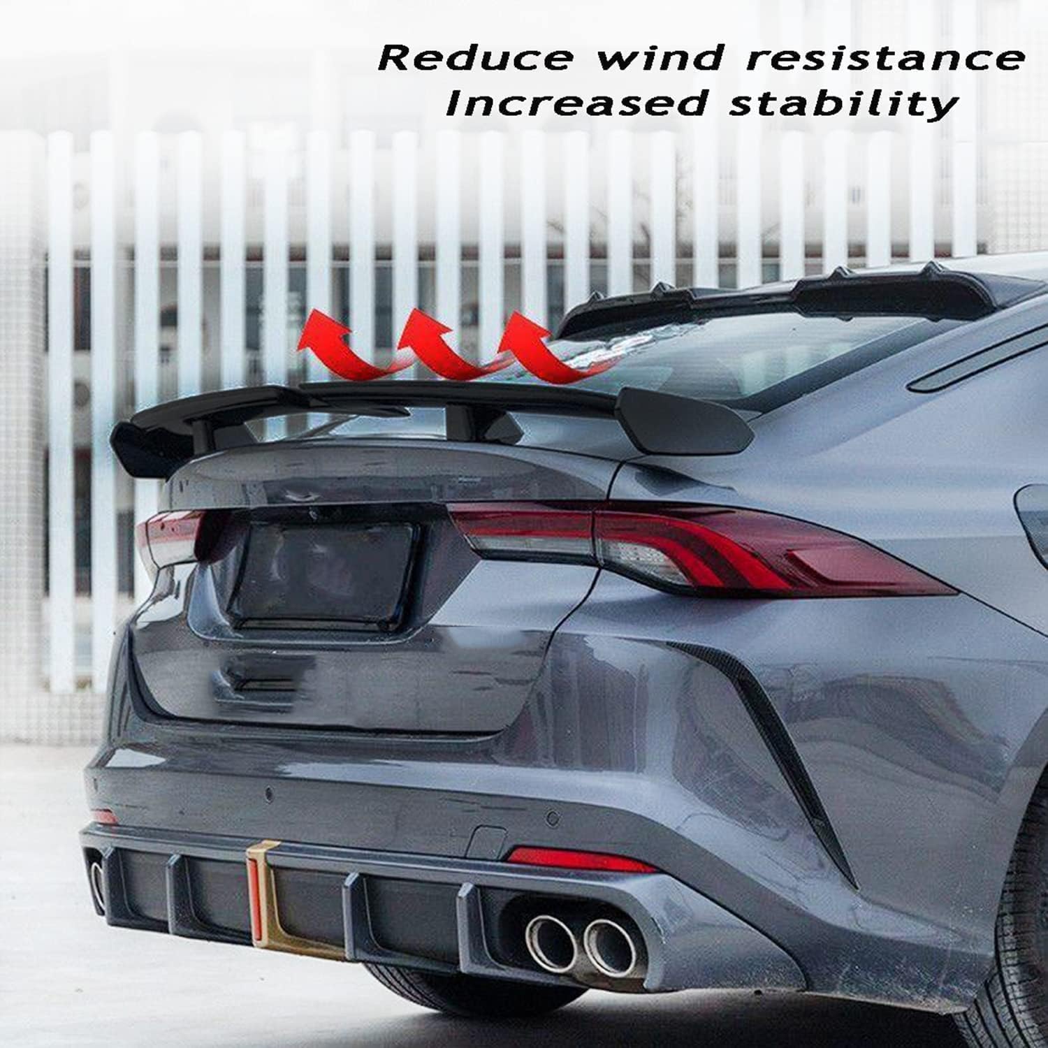 Auto Pearl Roof Wing Rear Spoiler M3 Compatible with All Car |Car Spoiler with Light Weight | Color - Black