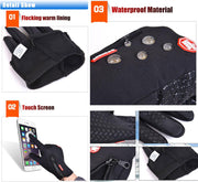 Nylon Windproof Winter Warm Gloves, Bike Riding Gloves with Touch Screen Sensitivity Riding Full Gloves Riding Gloves (Black)