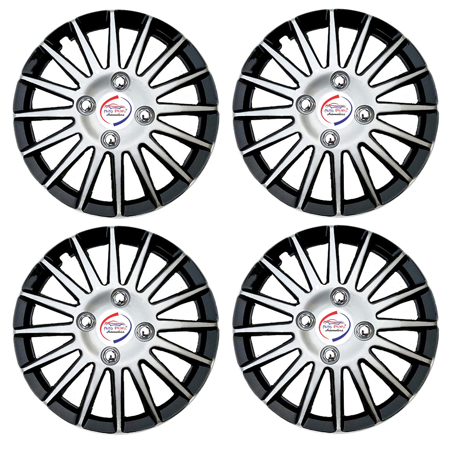 Auto Pearl - Car Full Wheel Cover Caps Black and Silver 13 Inches Press Type For - Datsun Go