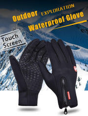 Nylon Windproof Winter Warm Gloves, Bike Riding Gloves with Touch Screen Sensitivity Riding Full Gloves Riding Gloves (Black)