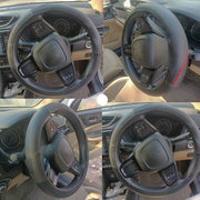 Ring Type Car Steering Wheel Cover Medium (Diamond Plus Black Beige) Compatible for Most of The Cars