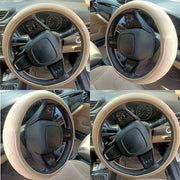 Ring Type Car Steering Wheel Cover Universal Genuine PU Non-Slip Natural Rubber Well Padded Grip Breathable Leatherite for - All Car (Snapon Arrow Beige) Small
