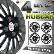 Auto Pearl - Car Full Wheel Cover Caps Black and Silver 14 Inches Press TypeFor - Fiesta