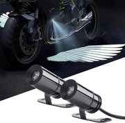 Auto Pearl Motorcycle Projector Lights for Angel Wing Logo, Shadow Light Kits, Multi Ground Effect compatible with All Bikes (Pack of 2)
