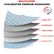 Car Windshield 5 Layer Sun Shade Front Window Sunshade Cover Blocks UV Rays Reflecting Foldable Aluminum Sunshade