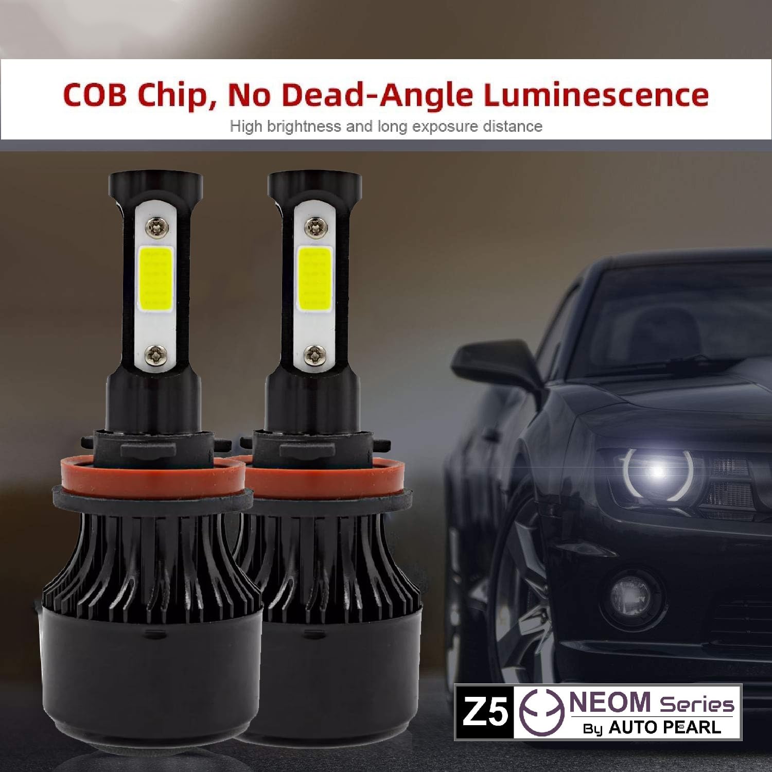 Auto Pearl H8/H9/H16 80W LED Foglight with Better Heat Dissipation 6000K, 3500LM Water Resistant White Light compatible with All Cars (Pack of 2)