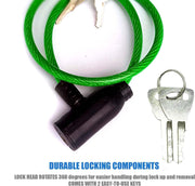 Auto Pearl Steel Theft Proof Cable Lock for Motorcycle Bike Lock Durable Cycle Lock with 2 Keys Compatible with All Bike