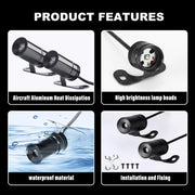 Auto Pearl Motorcycle Projector Lights for Angel Wing Logo, Shadow Light Kits, Multi Ground Effect compatible with All Bikes (Pack of 2)