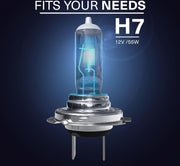 Auto Pearl Sapphire Series H7 Cool Blue Halogen Head Light Bulb (55W, 12V) Compatible for most of the Cars