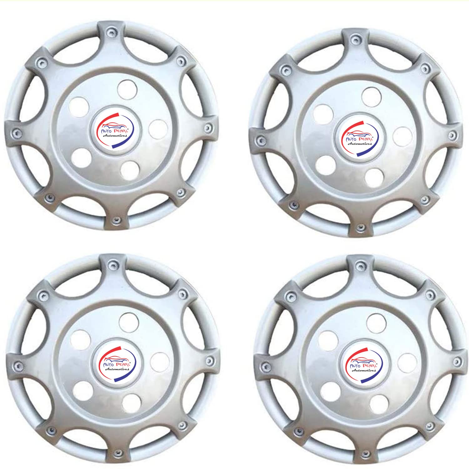 Auto Pearl 16" Inch Set of 4 Pcs Hubcap Wheel Cover Replacements for OEM Steel Wheels ABS with Bolt YPE | for All Cars | Silver
