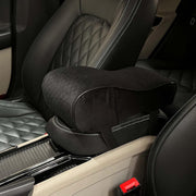 Auto Pearl ComfiRest Memory Foam Car Armrest Support | Universal Fit Arm Cushion | Armrest Height Extender Pad | Breathable Velvet with Dual Mobile Pockets (Black Seam)