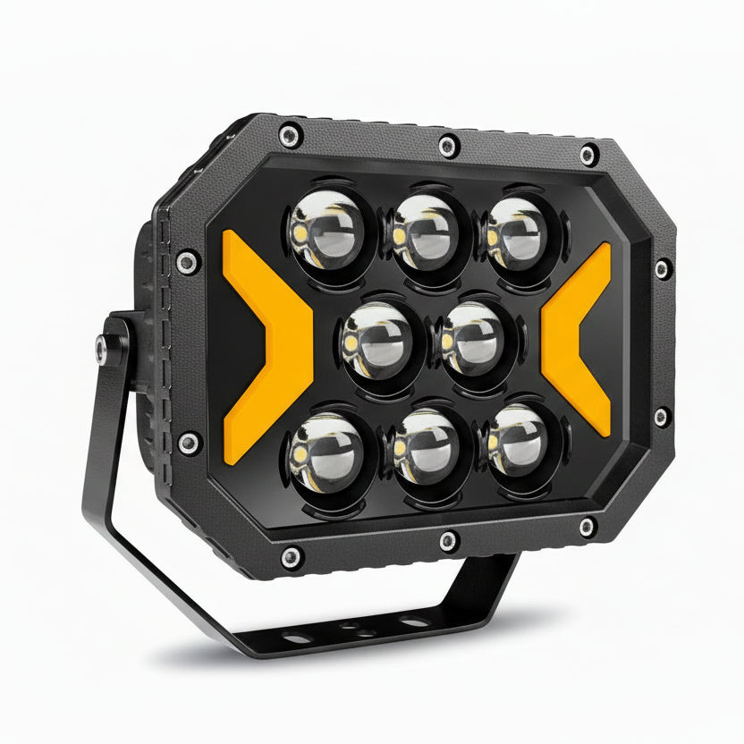 Auto Pearl Auxiliary Light, 5X7 Inch LED Work Spot Arrow Light DRL Driving Fog Off-Road, White, Yellow Color lights compatible with All Car