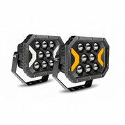 Auto Pearl Auxiliary Light, 5X7 Inch LED Work Spot Arrow Light DRL Driving Fog Off-Road, White, Yellow Color lights compatible with All Car