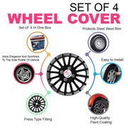 Auto Pearl - Car Full Wheel Cover Caps Black and Silver 14 Inches Press TypeFor - Fiesta