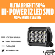 Auto Pearl 12 LED Bar Light Universal Bike Car Fog Light - Hi Power - SMD LED Bar Light for Off Roading Bikes Cars SUV ATV - Fitting for - 22Kymco Flow 1 PC (48W)