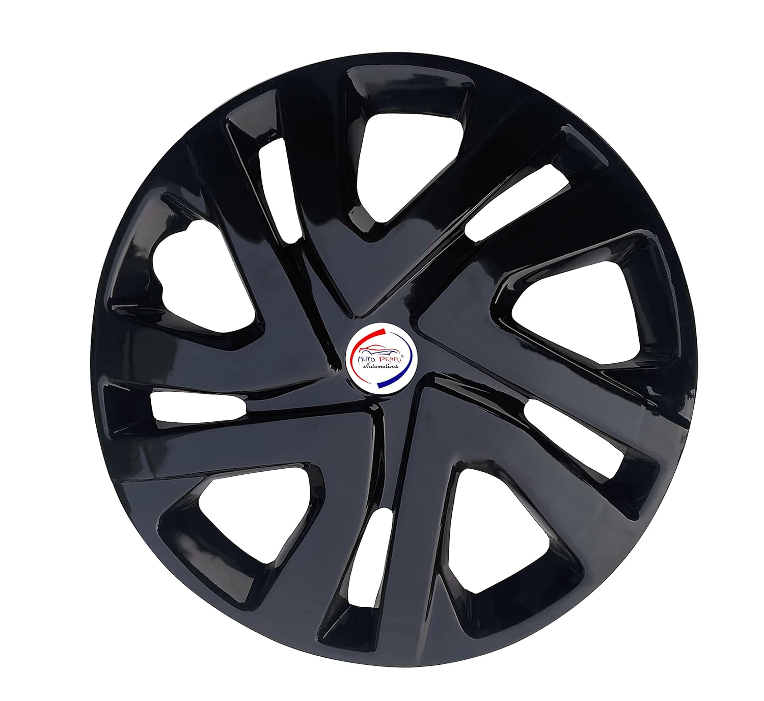 Auto Pearl - 13" inch | Set of 4 Pcs | Press Type Hubcap Wheel Cover Replacements for OEM Steel Wheels Polypropylene with Retention Ring |Compatible with A Star| Color: Full Black