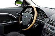 Ring Type Car Steering Wheel Cover Universal Genuine PU Non-Slip Natural Rubber Well Padded Grip Breathable Leatherite