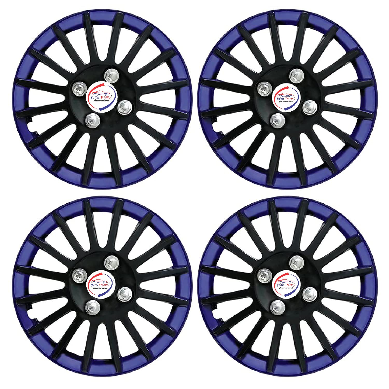Auto Pearl - Car Black and Blue Wheel Cover Caps 12 Inch Press Type Fitting for - Zen