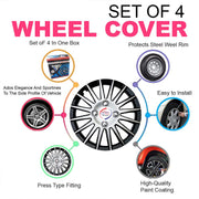 Auto Pearl - Car Full Wheel Cover Caps Black and Silver 13 Inches Press Type For - Datsun Go