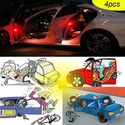 Car Door Warning Open Lights Indicator Decor Interior Flash Magnetic car led Lights for Anti Rear-End (RED) Free Batteries