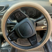 Ring Type Car Steering Wheel Cover Universal Genuine PU Non-Slip Natural Rubber Well Padded Grip Breathable Leatherite for - All Car (Snapon Arrow Beige) Small