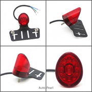 Auto Pearl Universal LED Motorcycle Tail Brake Light Rear Stop Lamp with Number Plate Bracket for Harley, Honda, Kawasaki, Royal Enfield, Cafe Racer, Bobber, Chopper & Cruiser Bikes