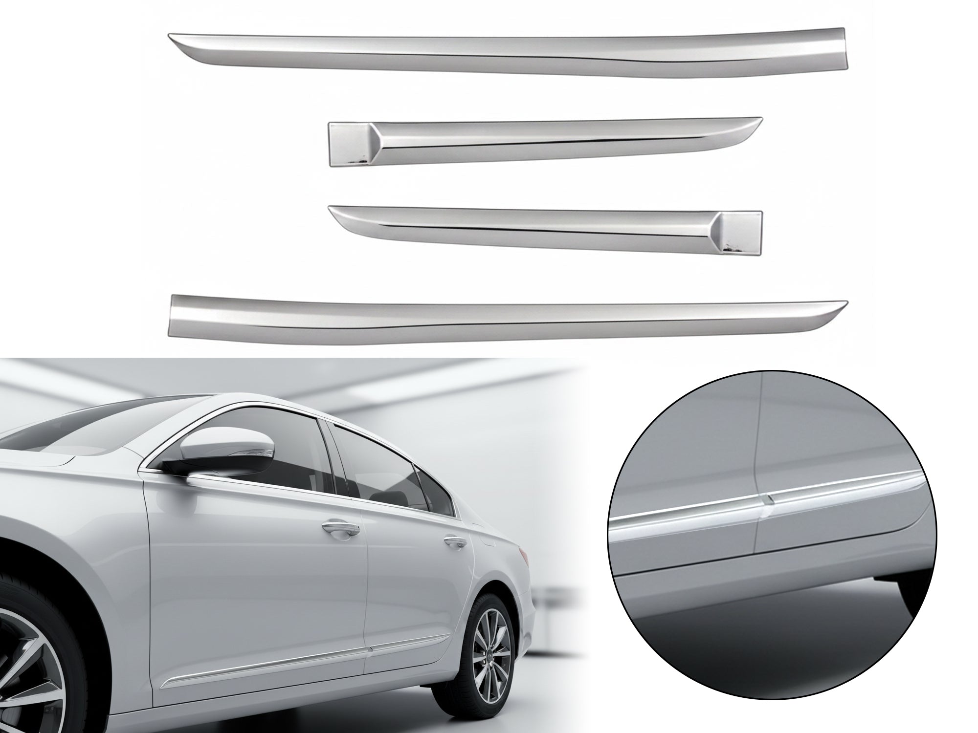 Universal Car Side Door Beading | Black & Chrome Variants | Door Protector & Scratch Guard
