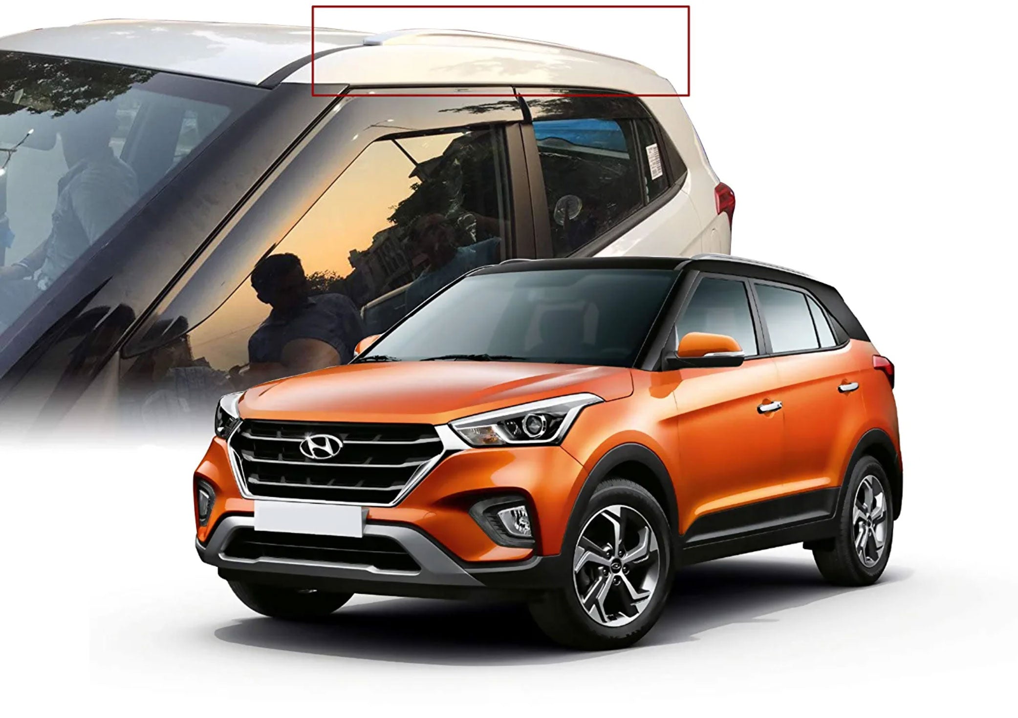 O.E. Type Roof Rail for Creta 2018 (Set of 2)|Silver