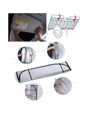 Car Windshield 3 Layer Sun Shade Front Window Sunshade Cover Blocks UV Rays Reflecting Foldable Aluminum Sunshade