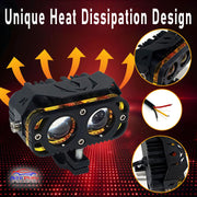 Auto Pearl 2-Lens LED Motorcycle Yellow/White/Low-Yellow and Red High Beam Fog Light with Flashing Mode Off-Road Vehicles compatible with All BIke/Car