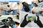 Nylon Windproof Winter Warm Gloves, Bike Riding Gloves with Touch Screen Sensitivity Riding Full Gloves Riding Gloves (Black)