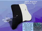 Auto Pearl FlapRest Car Back Rest Pillow | Memory Foam Back Pillow| Car Seat Back Cushion| Car Back Pillow for Back Pain Relief in Office, Driving (Black Hemming, Pack of 1)